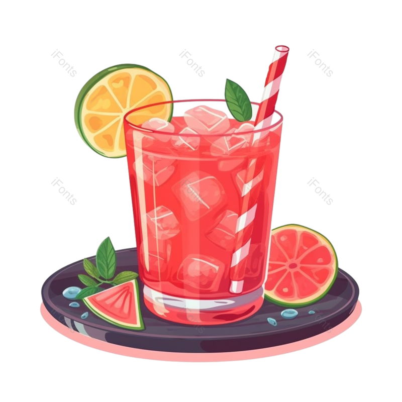 元素图片,清爽元素,甜品PNG,气泡水免抠素材